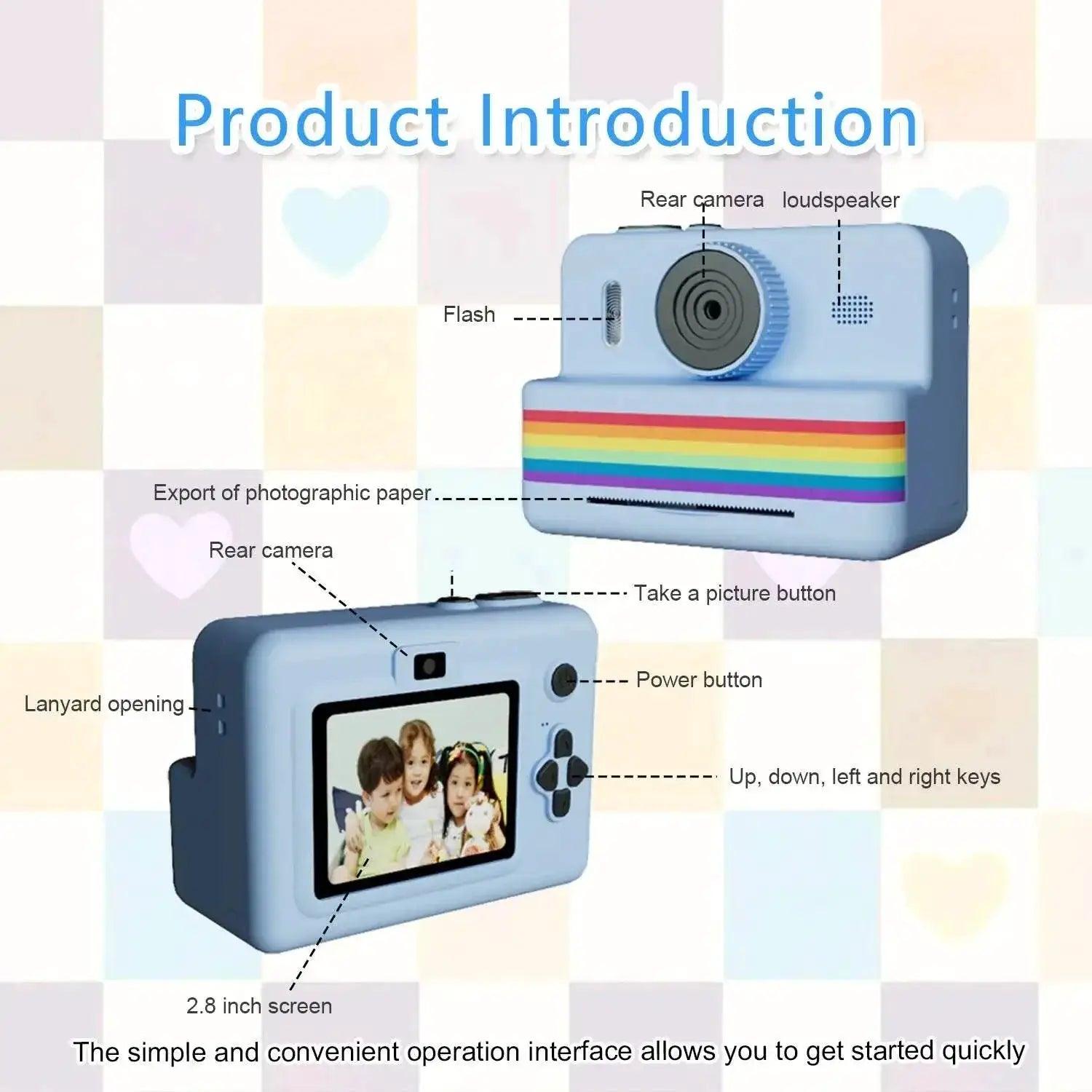  Digital Camera For Kids Instant Print Portable Small Camera -  ToylandEU™