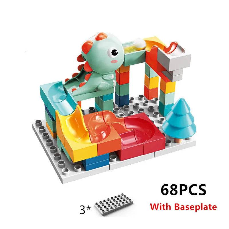 Dino Adventure Marble Run: 62-Piece Building Blocks for Creative Play - ToylandEU