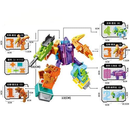 Dino Math Bots: Interactive Number Robot Toys for Kids' Learning Fun - ToylandEU
