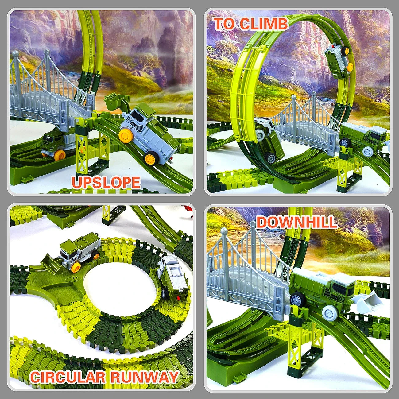Dinosaur Car Track Flexible Rail Educational Puzzle Toy - ToylandEU