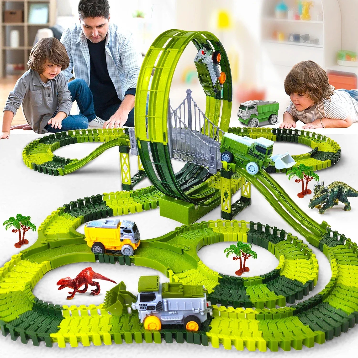 Dinosaur Car Track Flexible Rail Educational Puzzle Toy - ToylandEU