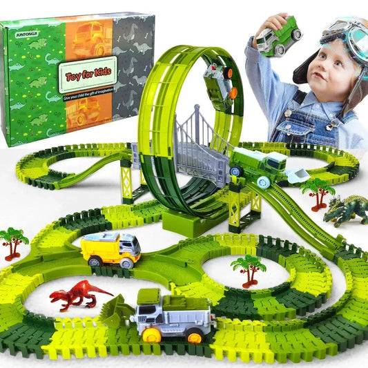  Dinosaur Car Track Flexible Rail Educational Toy -  ToylandEU™