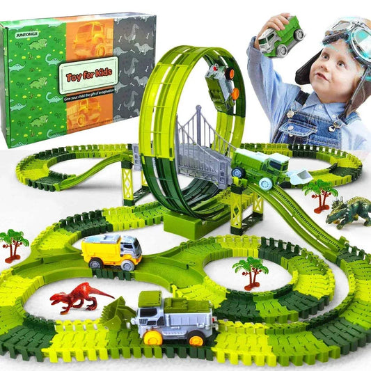  Dinosaur Car Track Flexible Rail Educational Toy -  ToylandEU™