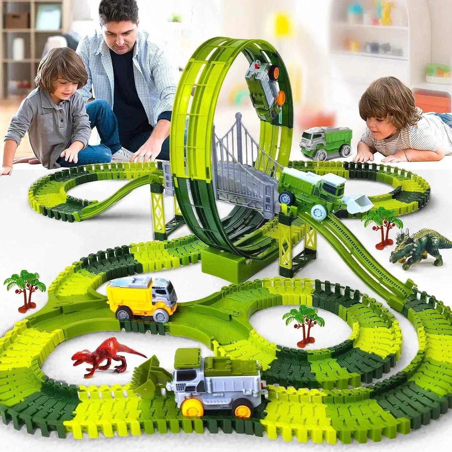  Dinosaur Car Track Flexible Rail Educational Toy -  ToylandEU™