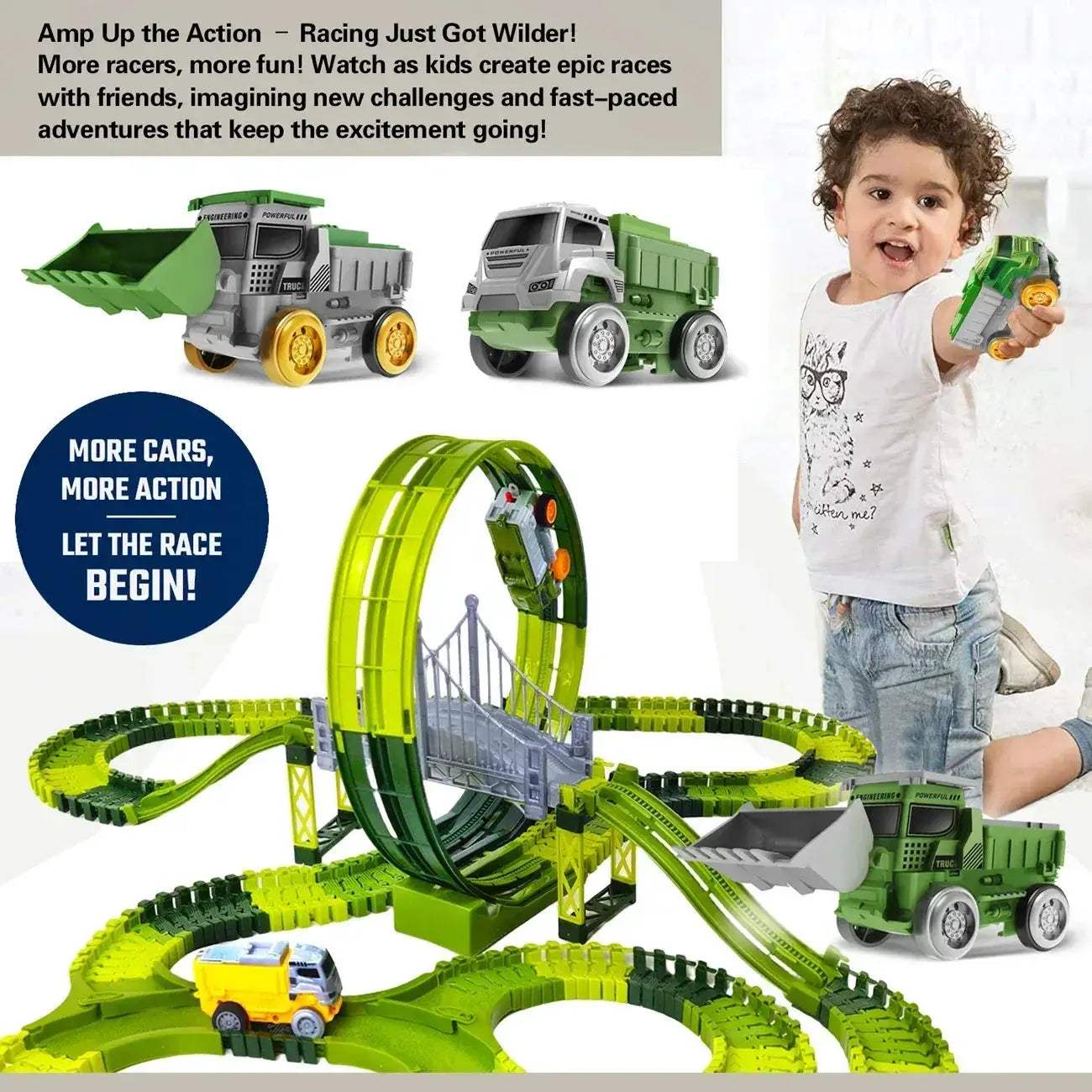  Dinosaur Car Track Flexible Rail Educational Toy -  ToylandEU™