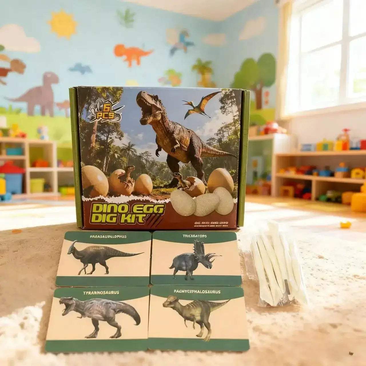 Dinosaur Egg Excavation Kit With 6 Educational Fossil Eggs - ToylandEU