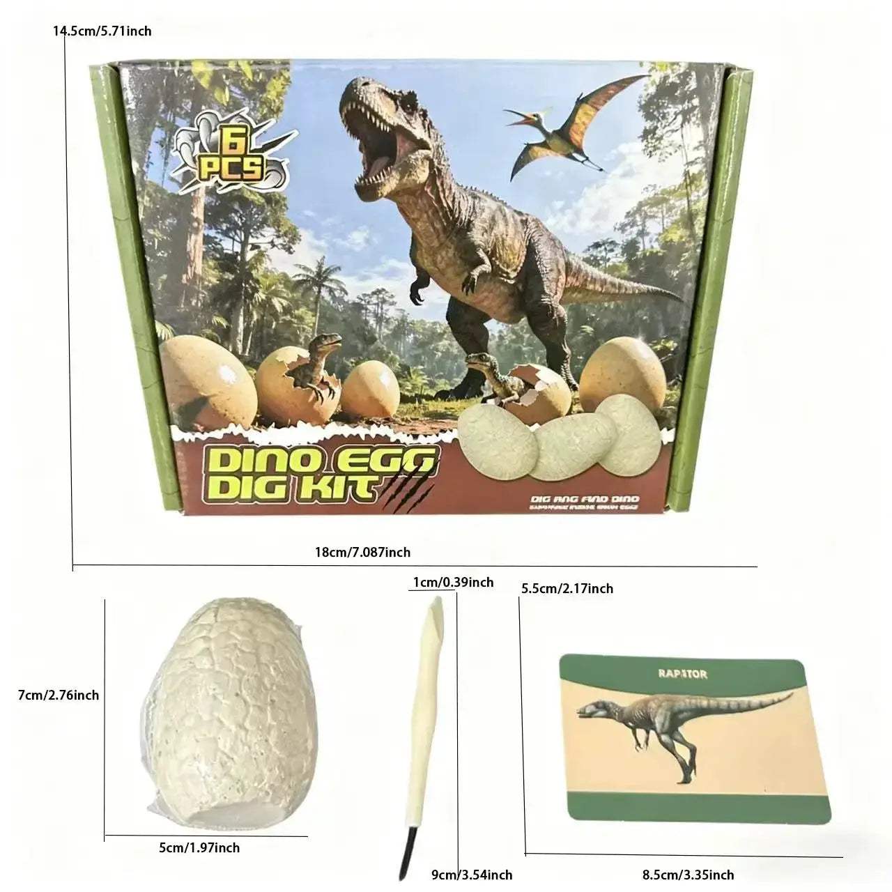Dinosaur Egg Excavation Kit With 6 Educational Fossil Eggs - ToylandEU