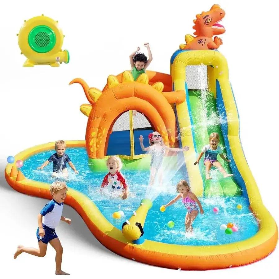  Dinosaur Inflatable Water Park 7 In 1 Features Backyard Play -  ToylandEU™