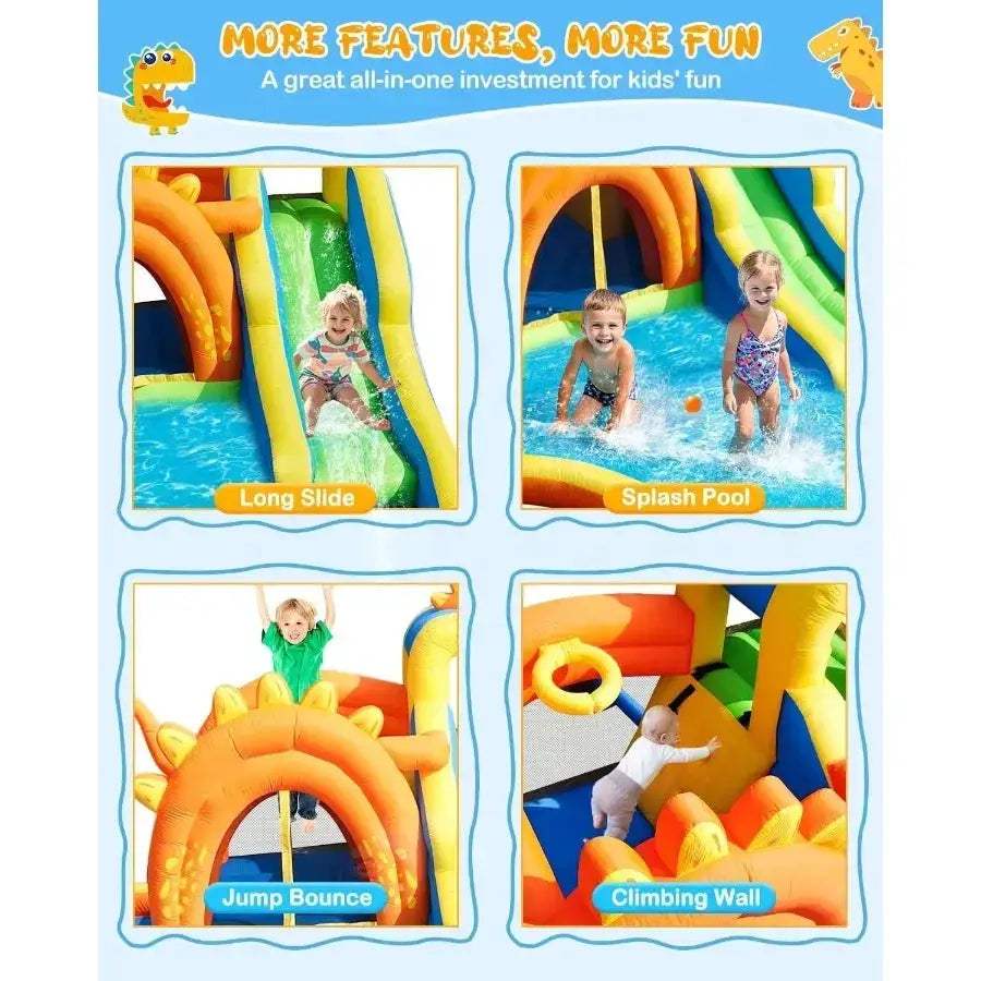 Dinosaur Inflatable Water Park With 7 In 1 Features - ToylandEU