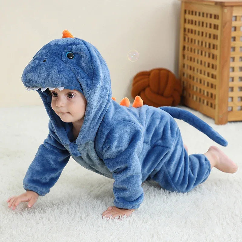 Dinosaur Kigurumi Baby Onesie Pajamas With Hooded Cozy Warmth - ToylandEU
