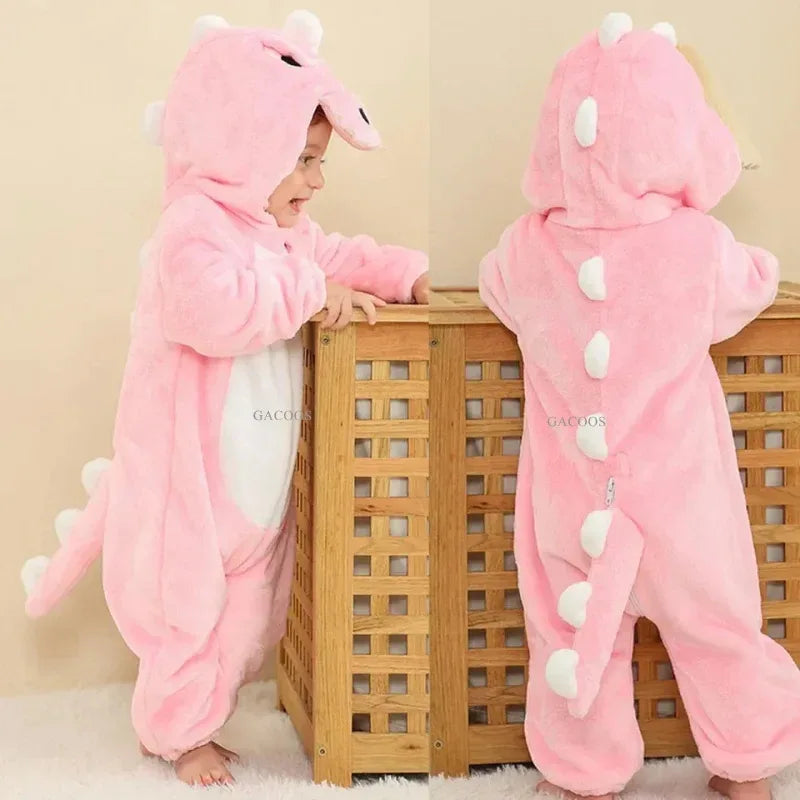 Dinosaur Kigurumi Baby Onesie Pajamas With Hooded Cozy Warmth - ToylandEU