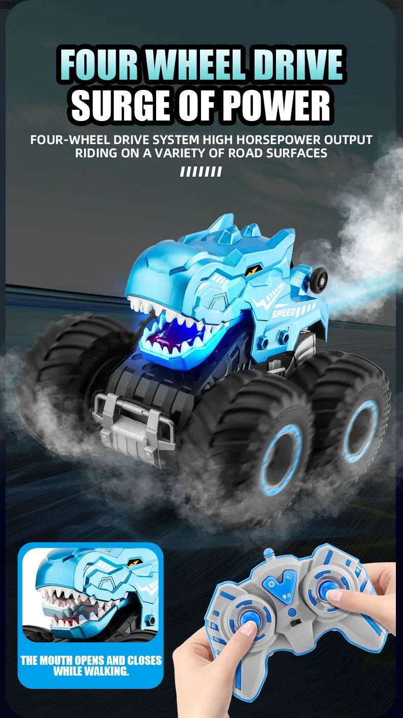 Dinosaur RC Car Remote Control Spray Tumbling Stunt Car - ToylandEU