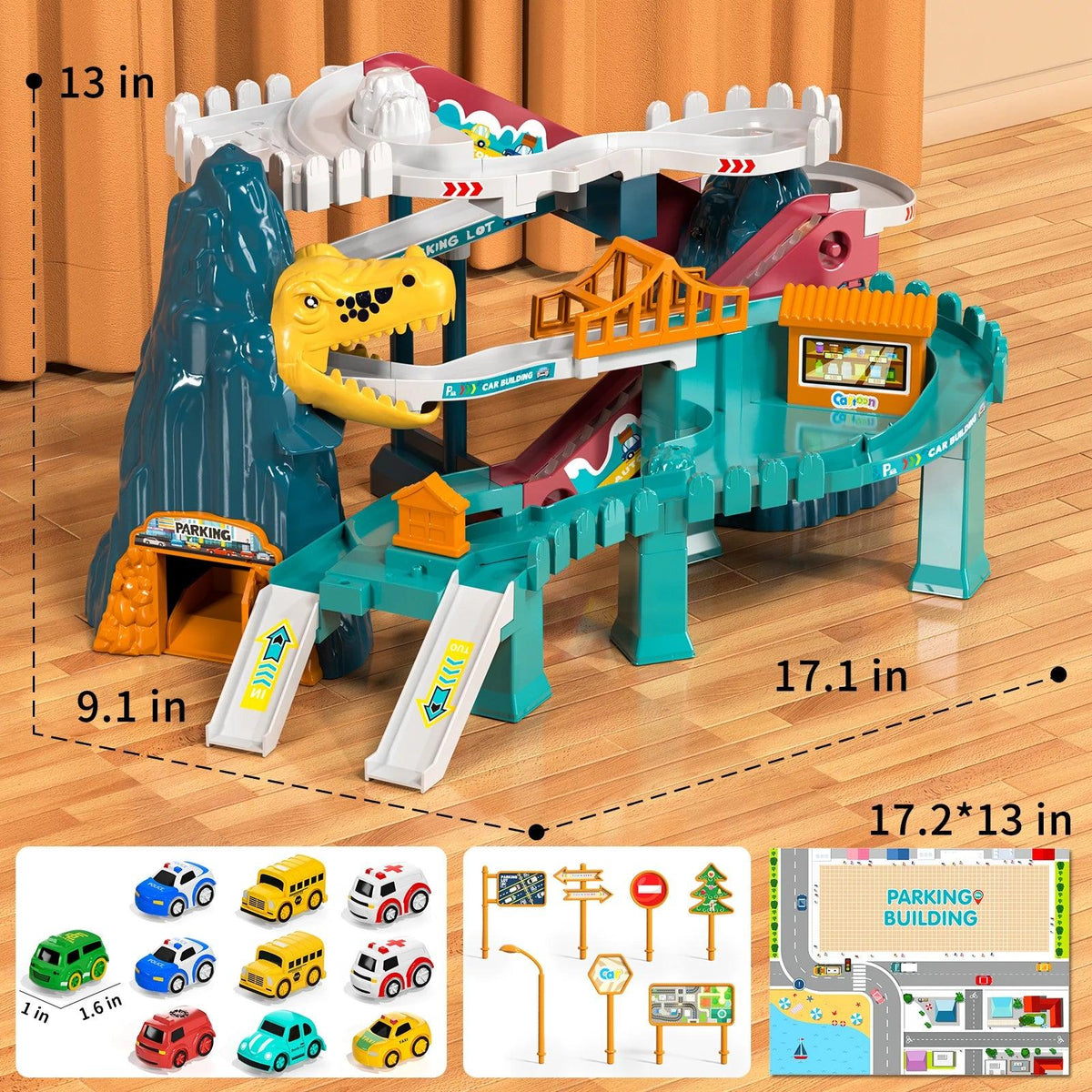 Dinosaur Race Track Toy | Diecast Cars | Toylandeu™
