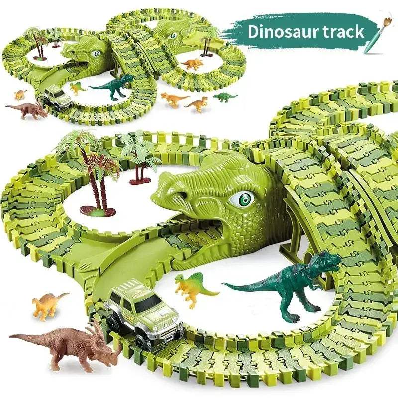 Dinosaur Racing Track Set With Flash Light For Kids - ToylandEU