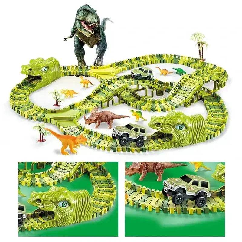 Dinosaur Racing Track Set With Flash Light For Kids - ToylandEU