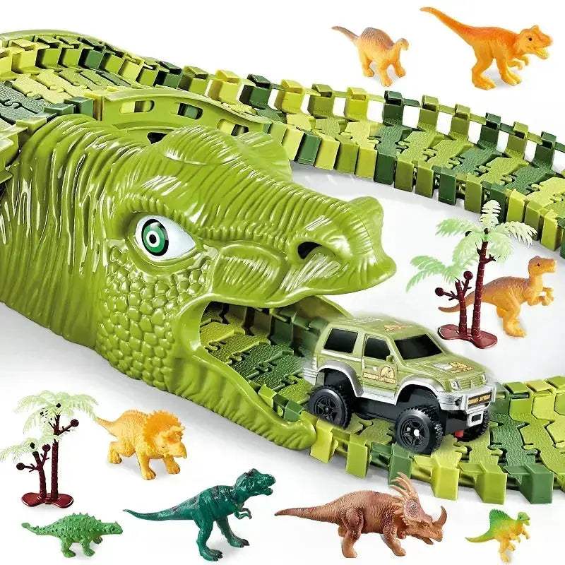 Dinosaur Racing Track Set With Flash Light For Kids - ToylandEU