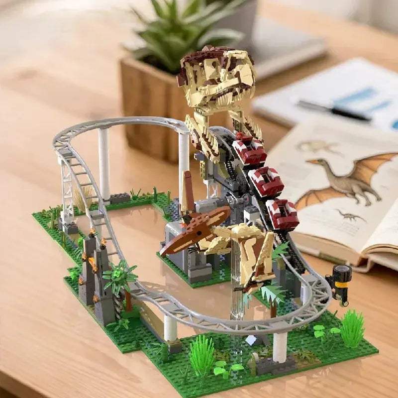 Dinosaur Roller Coaster Building Blocks Set For Kids Educational Fun - ToylandEU