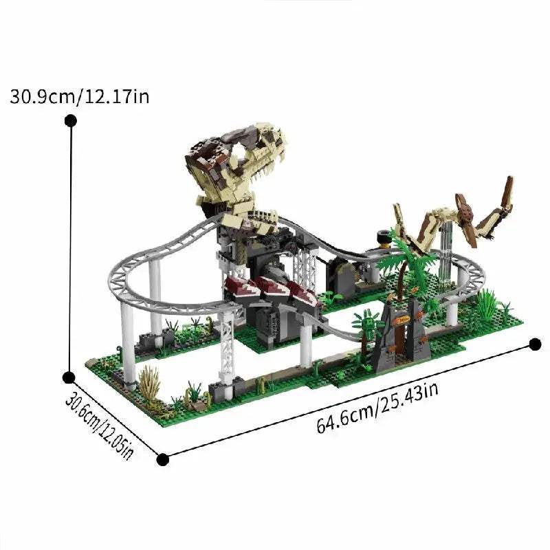 Dinosaur Roller Coaster Building Blocks Set For Kids Educational Fun - ToylandEU