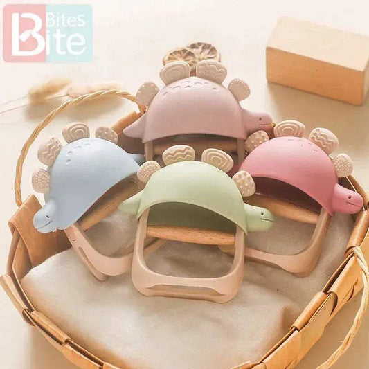  Dinosaur Silicone Teether For Babies 0-36 Months Latex Free BPA PVC Free Rattle Toy -  ToylandEU™