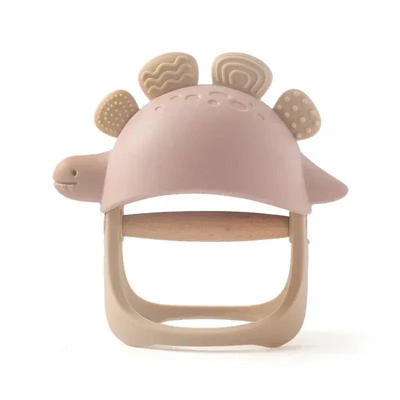 Dinosaur Silicone Teether For Babies 0-36 Months Latex Free BPA PVC Free Rattle Toy - ToylandEU