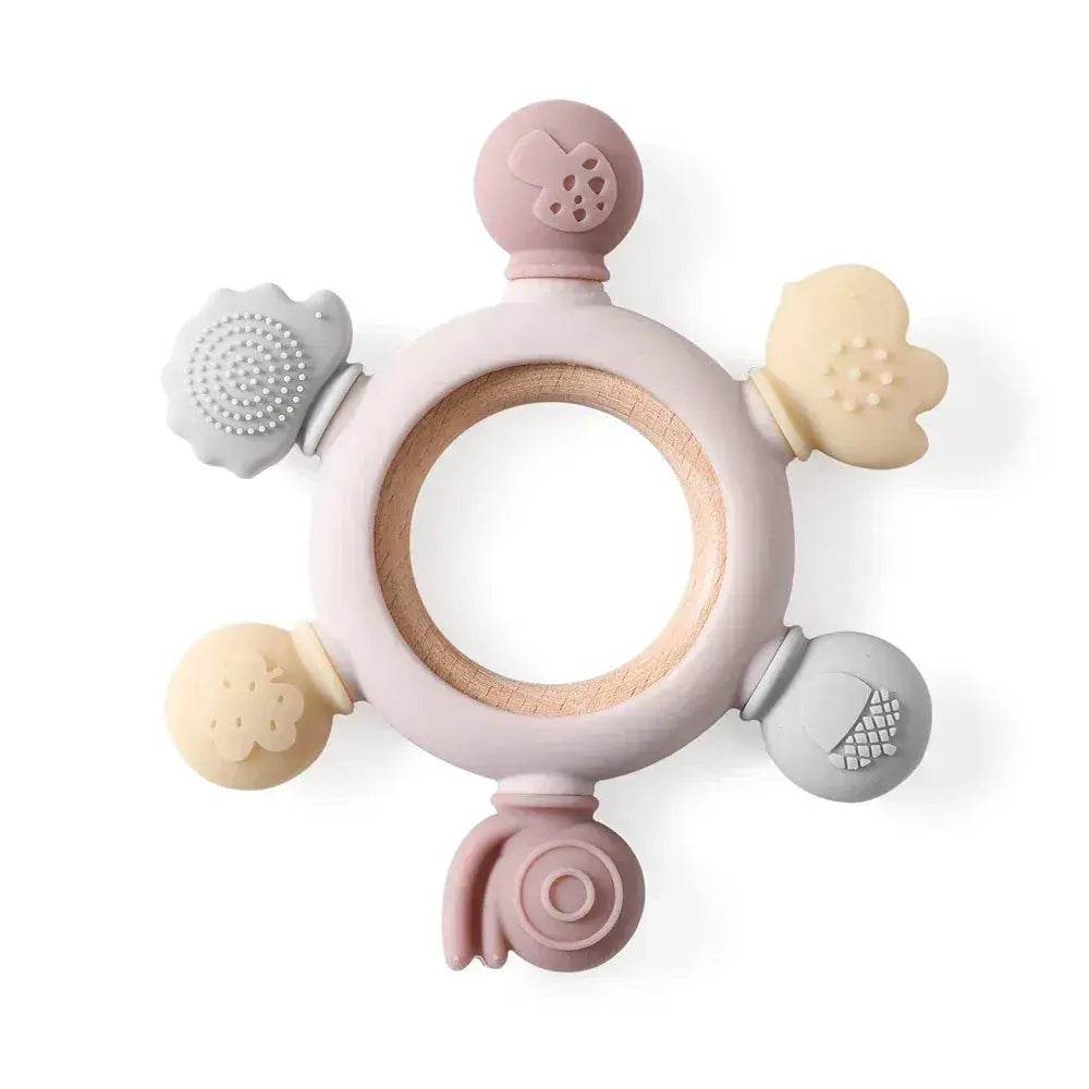 Dinosaur Silicone Teether For Babies 0-36 Months Latex Free BPA PVC Free Rattle Toy - ToylandEU
