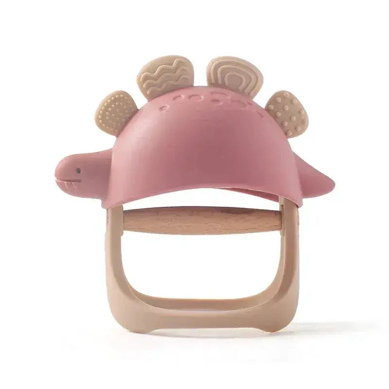 Dinosaur Silicone Teether For Babies 0-36 Months Latex Free BPA PVC Free Rattle Toy - ToylandEU