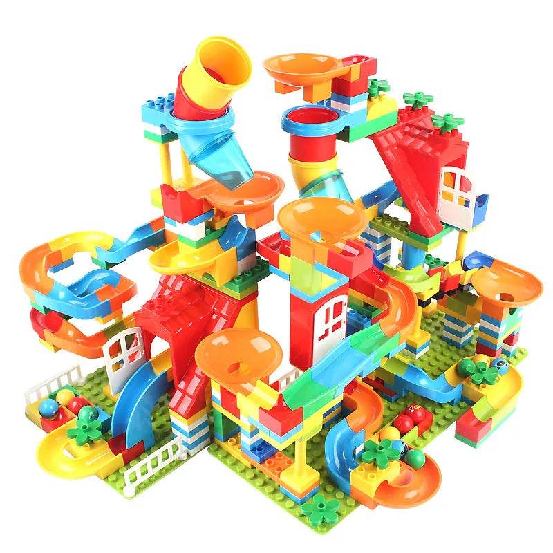 Dinosaur-Themed Big Building Blocks Marble Run Track for Endless Fun - ToylandEU