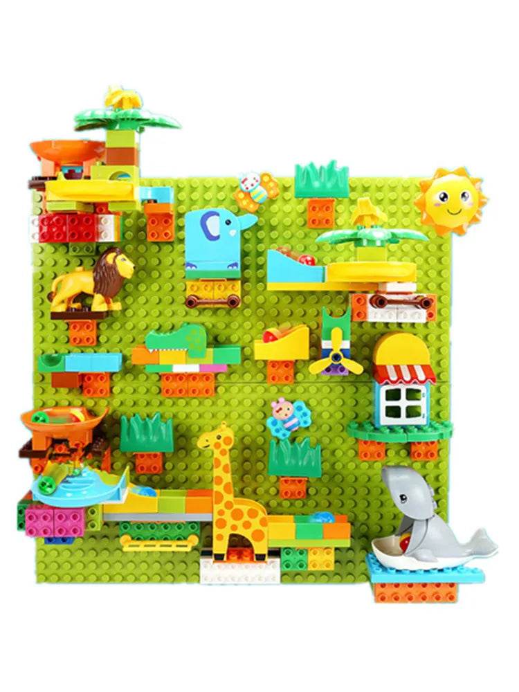 Dinosaur-Themed Big Building Blocks Marble Run Track for Endless Fun - ToylandEU