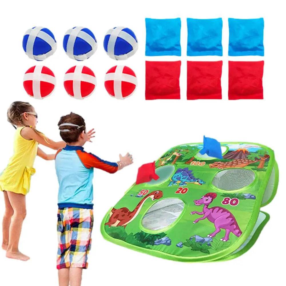 Dinosaur-Themed Double-Sided Bean Bag Toss Game for Family Parties and Outdoor Fun - ToylandEU