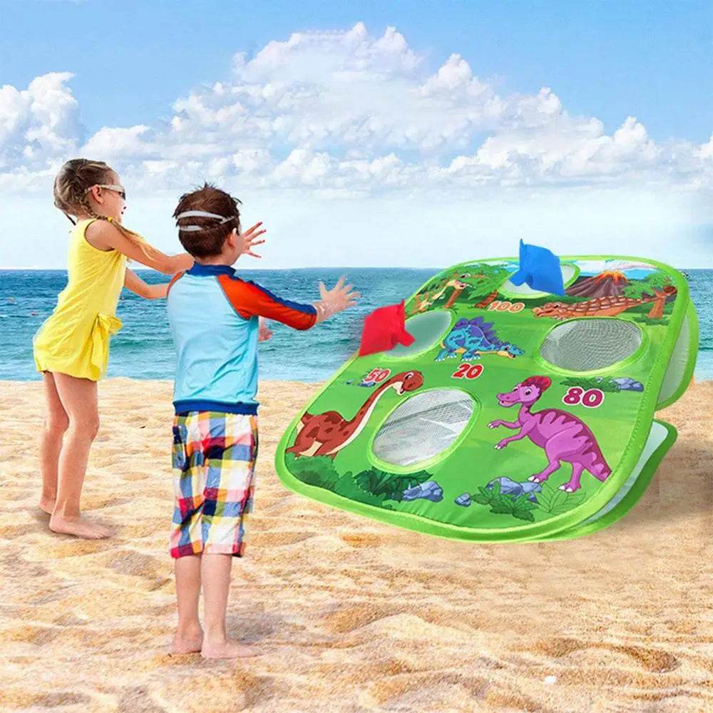 Dinosaur-Themed Double-Sided Bean Bag Toss Game for Family Parties and Outdoor Fun - ToylandEU