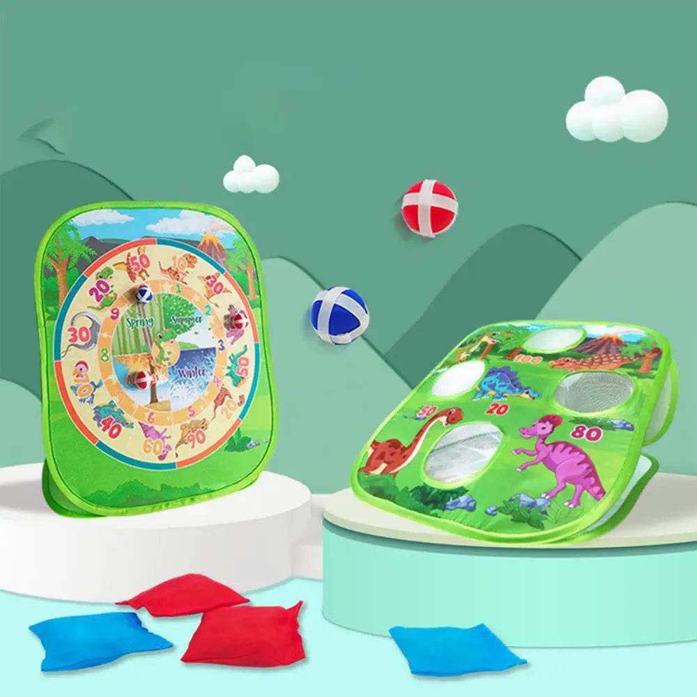 Dinosaur-Themed Double-Sided Bean Bag Toss Game for Family Parties and Outdoor Fun - ToylandEU