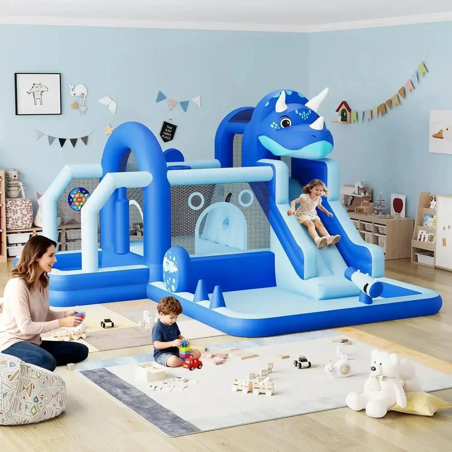  Dinosaur Themed Inflatable Bounce House Water Slide -  ToylandEU™