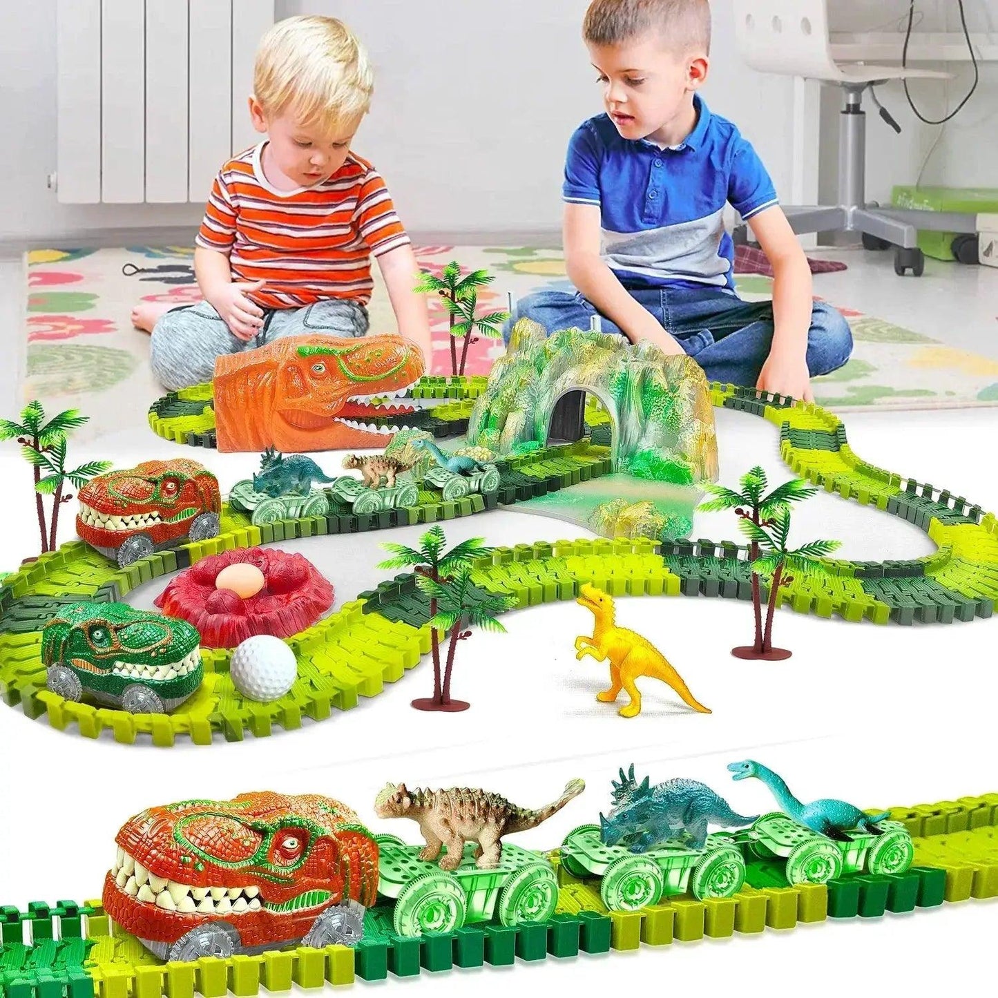  Dinosaur Train Toys Flexible Track Race Car Playset -  ToylandEU™