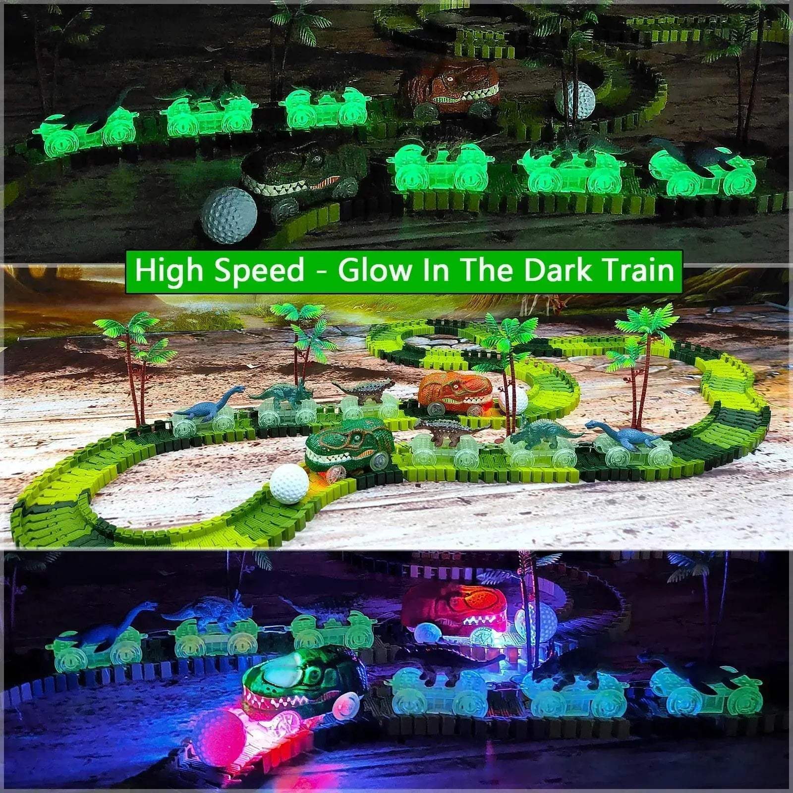Dinosaur Train Toys Flexible Track Race Car Playset For Kids - ToylandEU