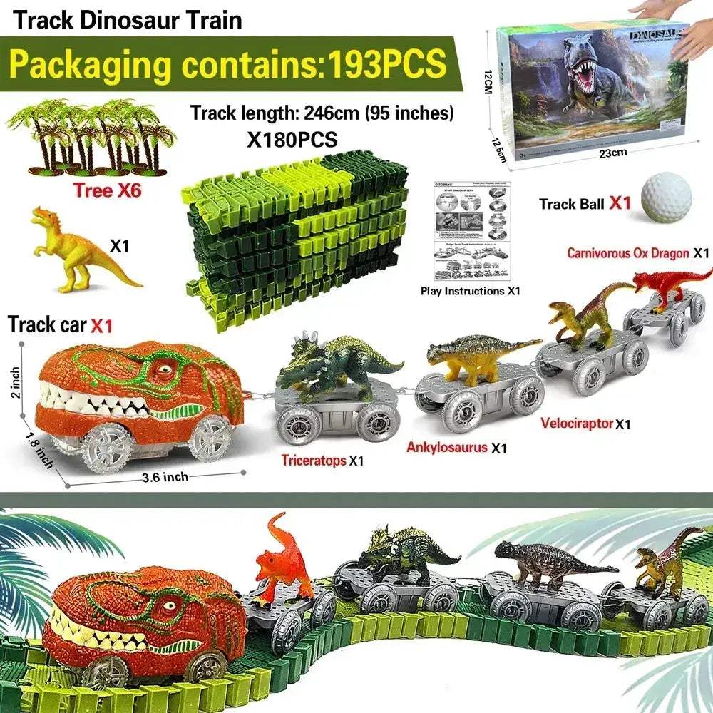 Dinosaur Train Toys Flexible Track Race Car Playset For Kids - ToylandEU