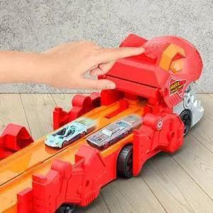  Dinosaur Transport Truck Set with 8 Race Cars and Ejection Track Toy for Kids Ages 3+ -  ToylandEU™