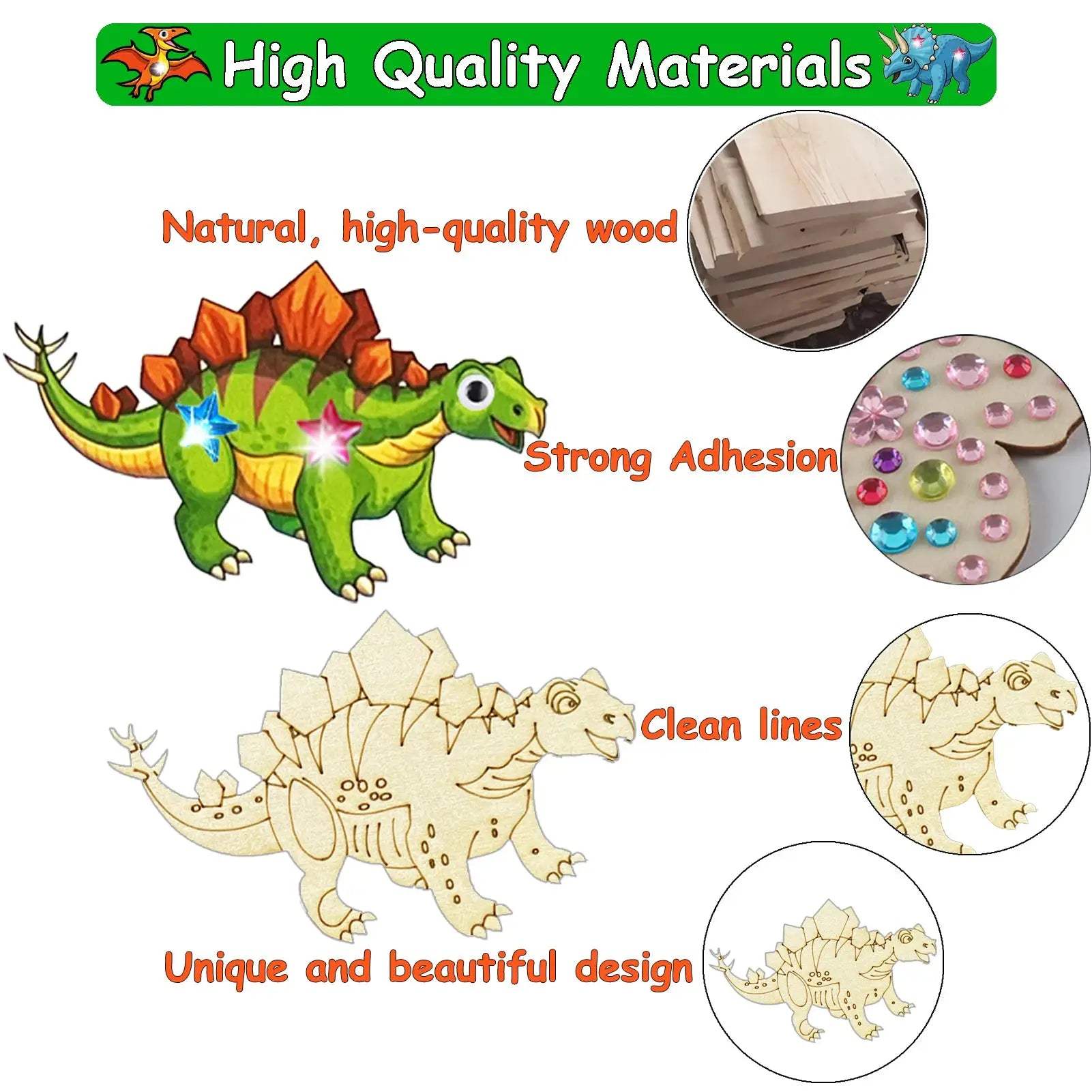 Dinosaur Wood Craft Kit For Creative Do It Yourself Projects - ToylandEU