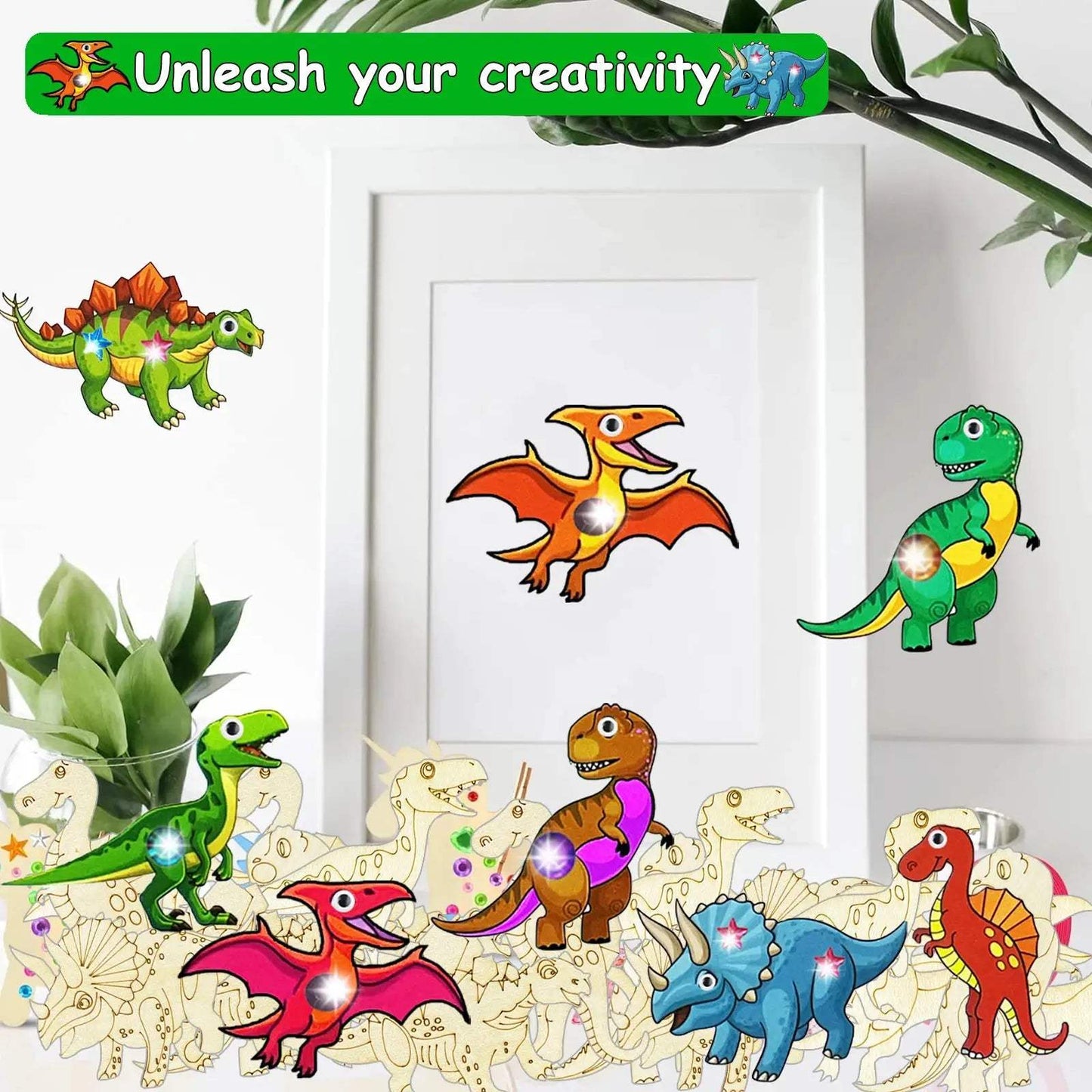 Dinosaur Wood Craft Kit For Creative Do It Yourself Projects - ToylandEU