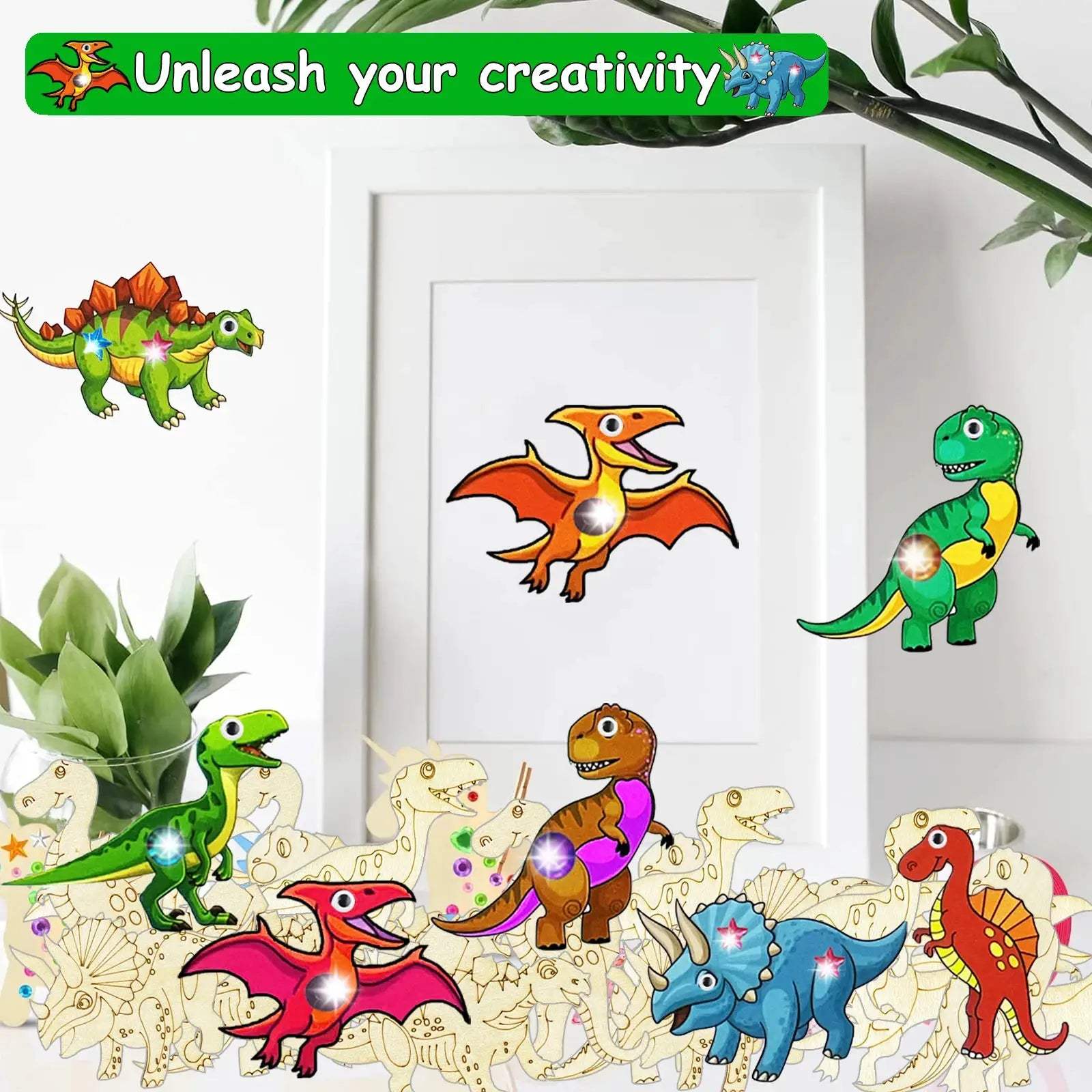 Dinosaur Wood Craft Kit For Creative Do It Yourself Projects - ToylandEU