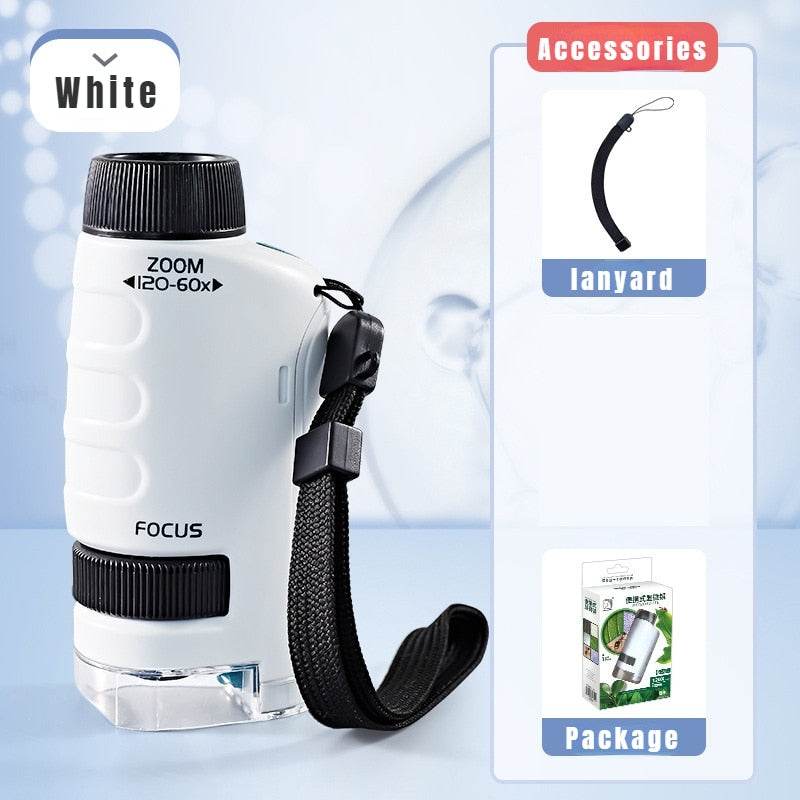 Discover Science: Kids Portable Microscope Kit with LED Light 60X-120X - ToylandEU