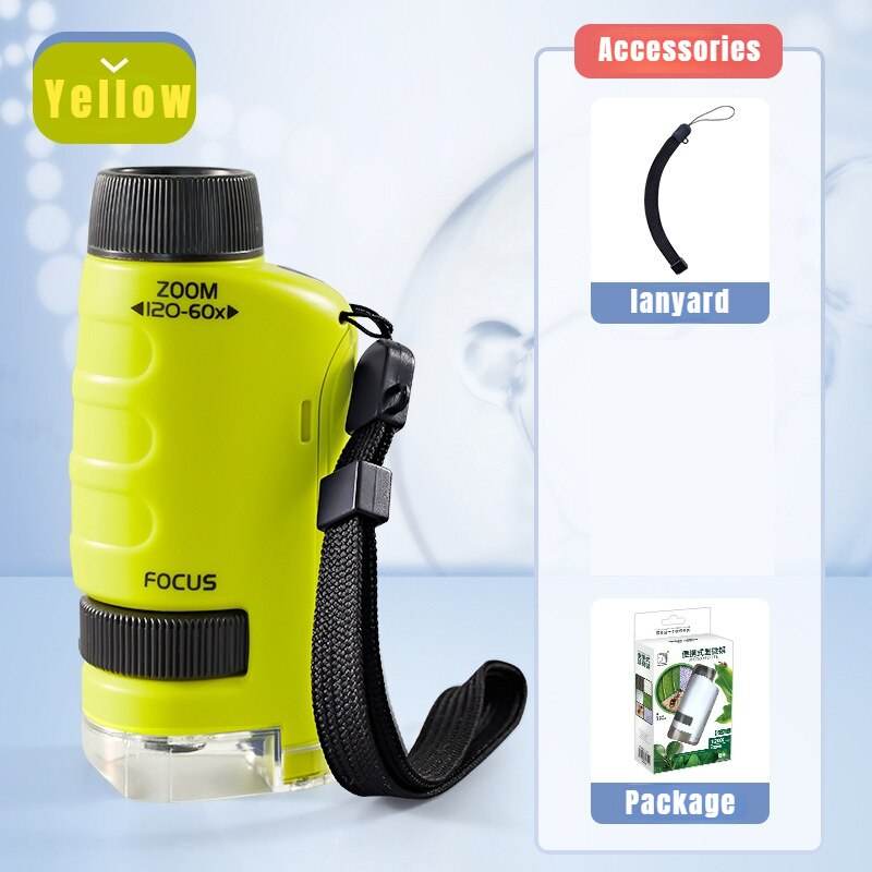 Discover Science: Kids Portable Microscope Kit with LED Light 60X-120X - ToylandEU