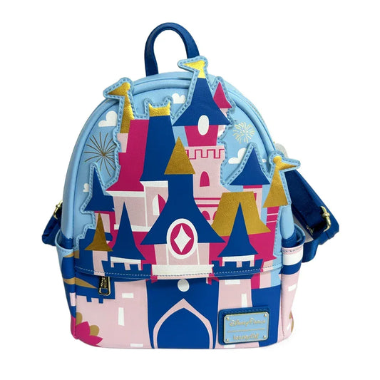Disney Cartoon Castle Kids Backpack Floral Travel Friendly - ToylandEU