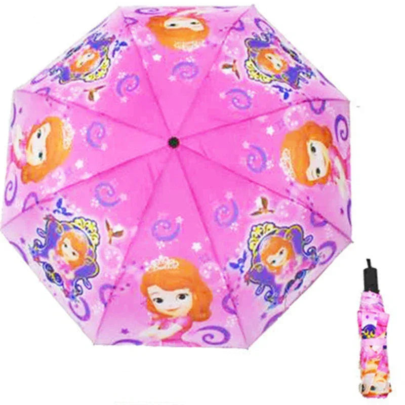 Disney Cartoon Kids Umbrella Threefold Auto Open Gift - ToylandEU
