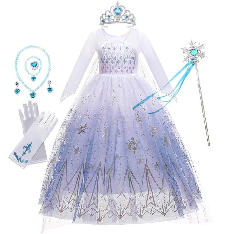 Disney Elsa Mesh Costume For Girls Snow Queen Dress - ToylandEU