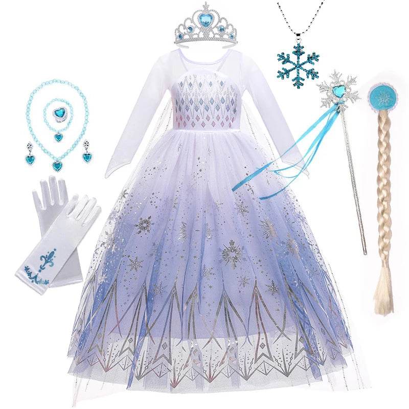 Disney Elsa Mesh Costume For Girls Snow Queen Dress - ToylandEU