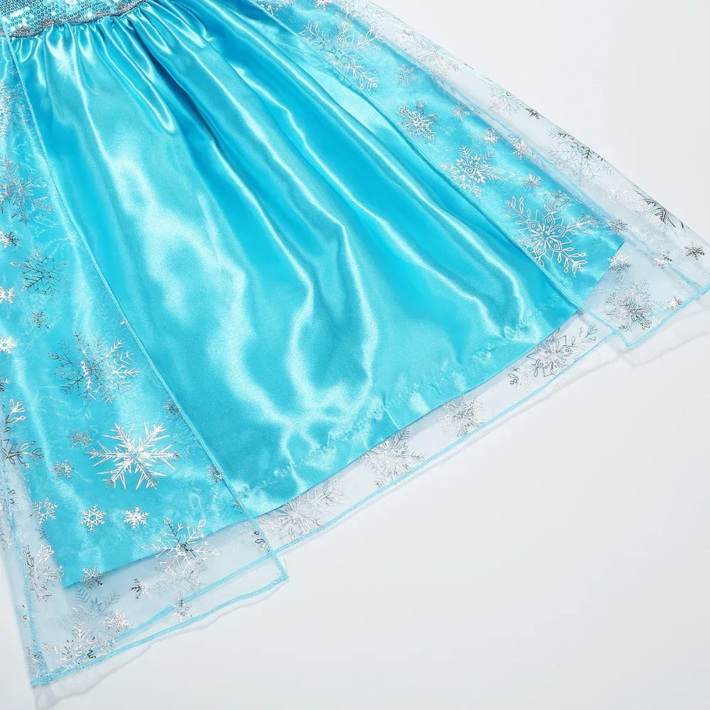 Disney Frozen Elsa Snow Queen Dress Sparkle Design For Girls Halloween Party - ToylandEU