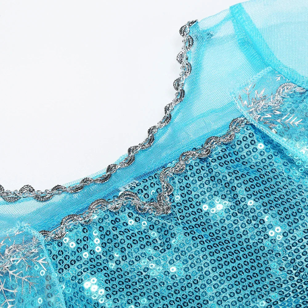 Disney Frozen Elsa Snow Queen Dress Sparkle Design For Girls Halloween Party - ToylandEU