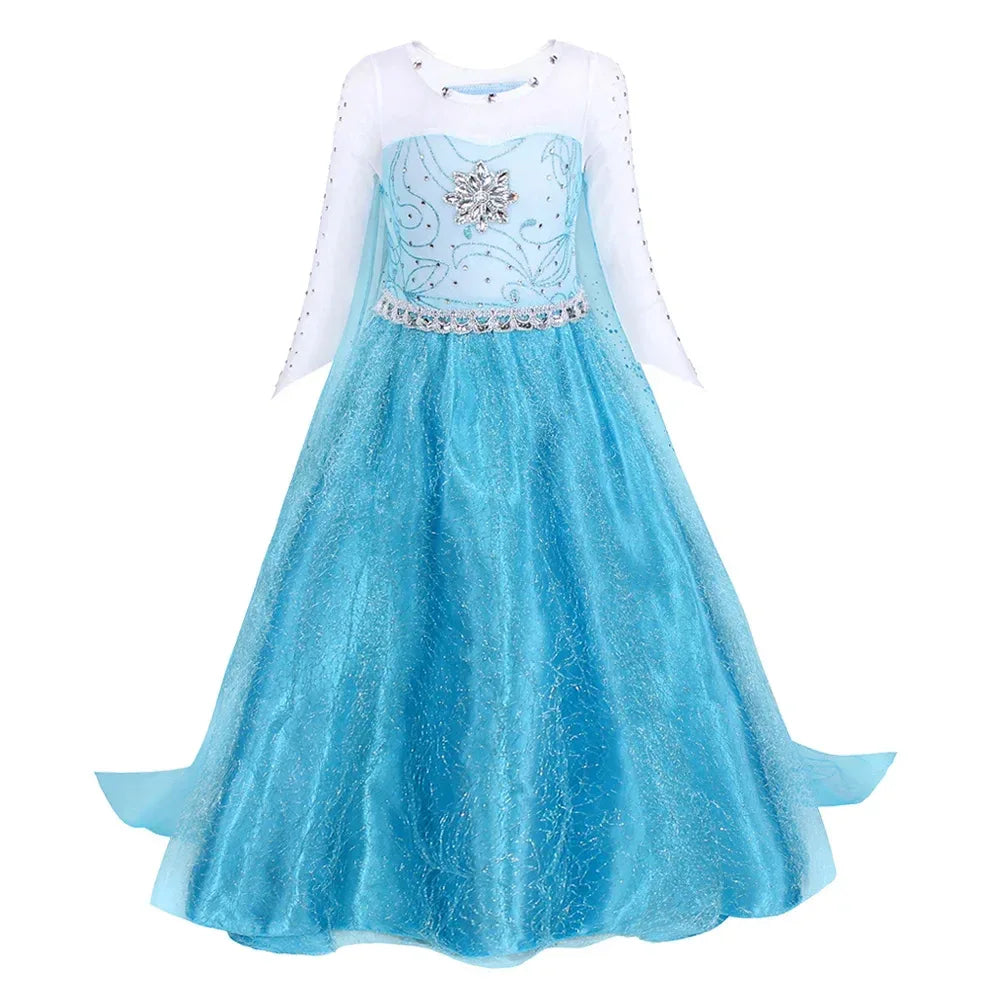 Disney Frozen Elsa Snow Queen Dress Sparkle Design For Girls Halloween Party - ToylandEU