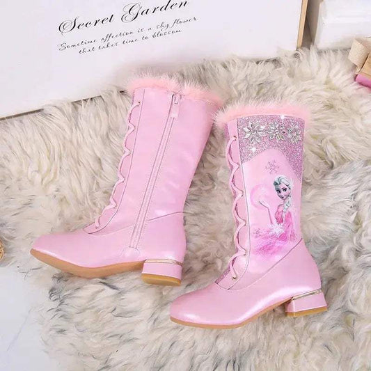  Disney Frozen Kids Leather Winter Boots Plush Lining -  ToylandEU™