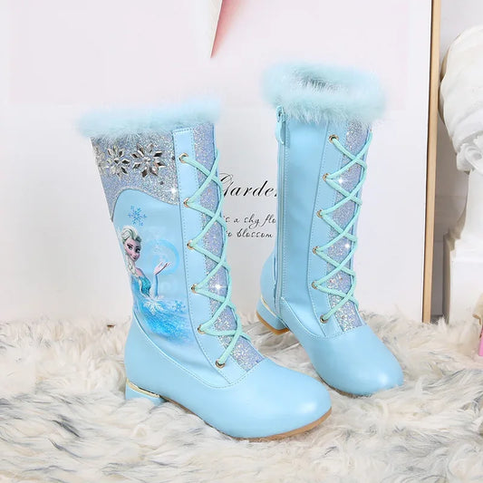 Disney Frozen Kids Leather Winter Boots With Plush Lining - ToylandEU